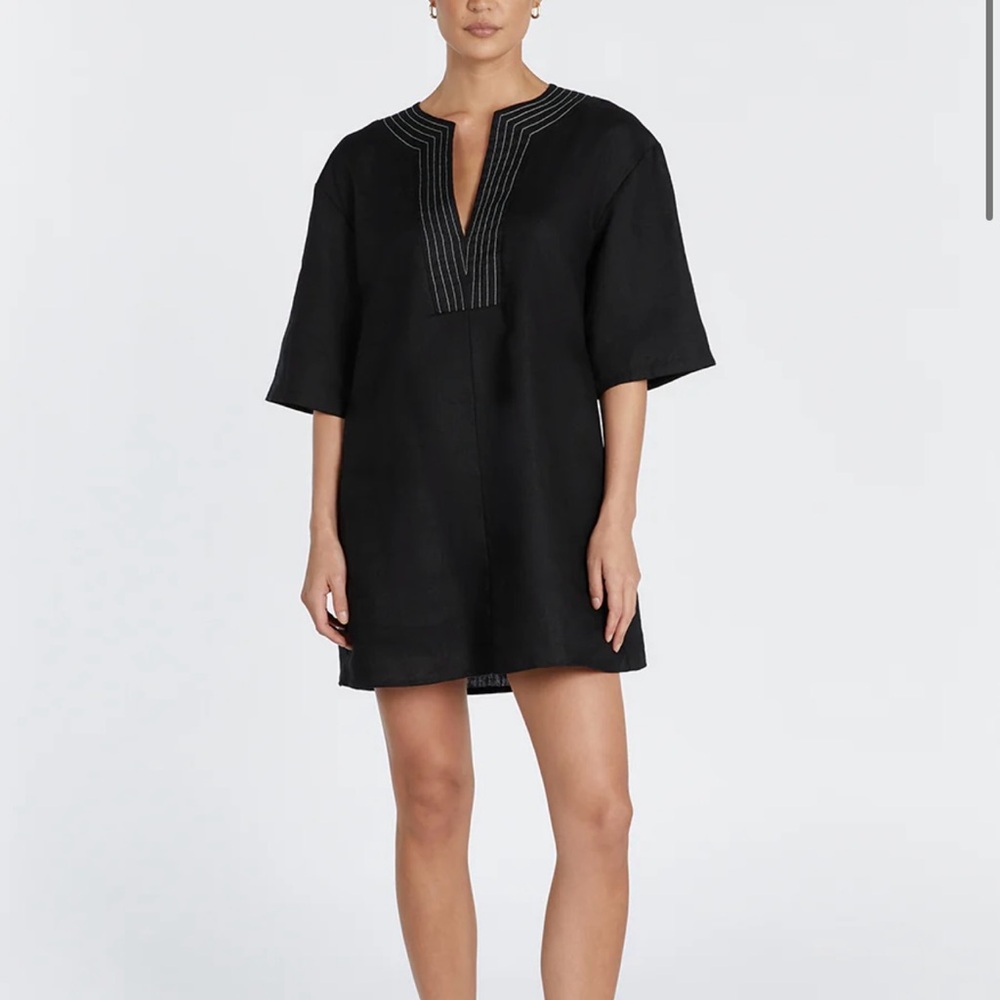 Black Tunic Dress with Embroidered Detail, sales are final, no refund